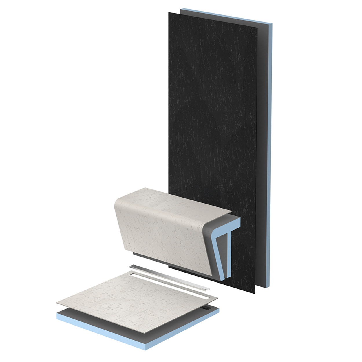 Wedi Top Wall Carbon Zwart